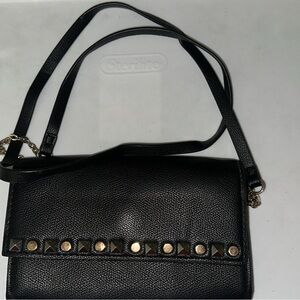 Black Crossbody Bag with Studded Detailing